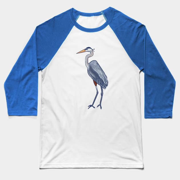 Henry the Heron Baseball T-Shirt by danyellysdoodles